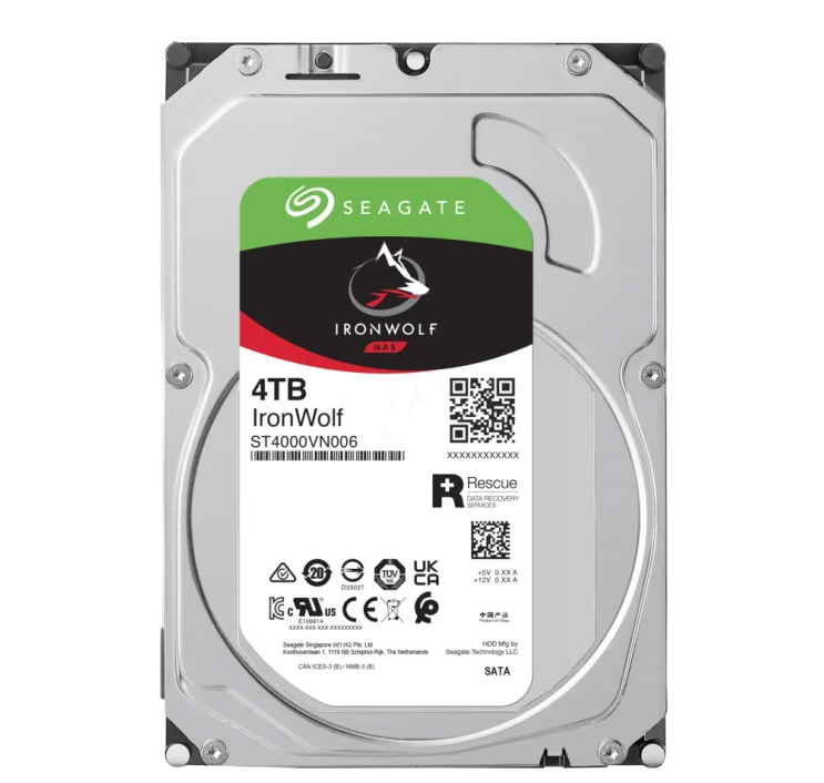 SEAGATE 4 TB IRONWOLF NAS HDD 3.5" SATA 6GB/S 5400RPM CACHE 256MB